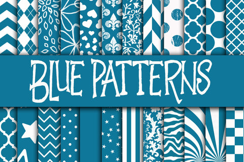 Blue Patterns Digital Paper Sublimation Old Market 