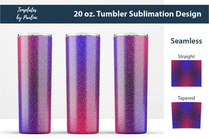 Blue Pink Glitter Seamless Tumbler Sublimation Wrap Sublimation Templates by Pauline 