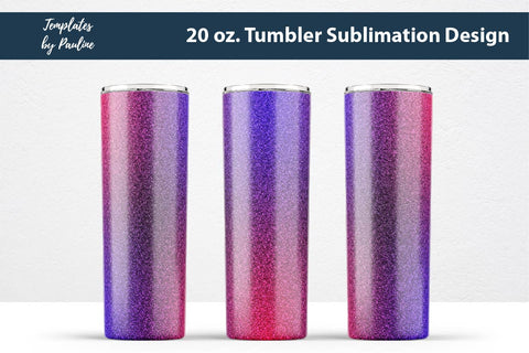 Blue Pink Glitter Seamless Tumbler Sublimation Wrap Sublimation Templates by Pauline 