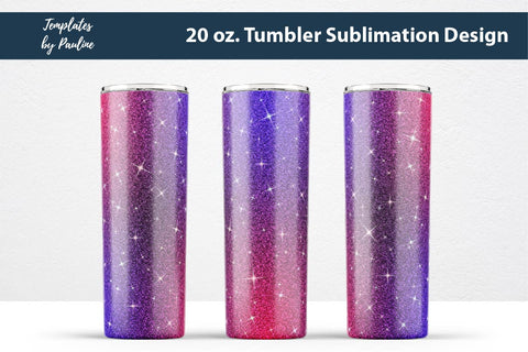 Blue Pink Glitter Seamless Tumbler Sublimation Wrap Sublimation Templates by Pauline 