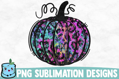 Blue Purple Leopard Sublimation Pumpkin Sublimation MintyMarshmallows 