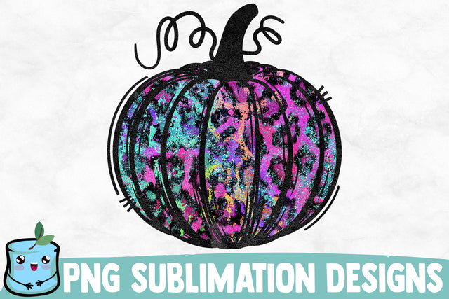 Blue Purple Leopard Sublimation Pumpkin Sublimation MintyMarshmallows 