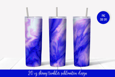 Blue Purple Tumbler Sublimation Wrap. Marble Tumbler Design Sublimation LaBelezoka 