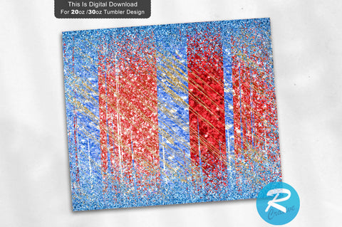 Blue Red Glitter 20 oz / 30 oz Tumbler PNG Sublimation Regulrcrative 