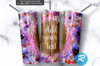 Blue Red Rose Flower 20 oz / 30 oz Tumbler PNG Sublimation Regulrcrative 