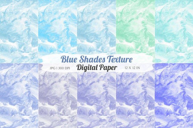Blue Shades Texture Digital Paper Collection Digital Pattern TheCrafterDepot 