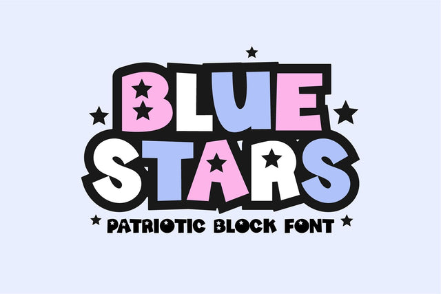 Blue Stars Patriotic 4th of July Star Font Font Blush Font Co. 