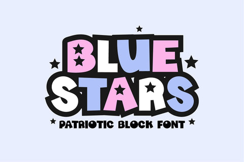 Blue Stars Patriotic 4th of July Star Font Font Blush Font Co. 