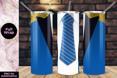 Blue Suit 20oz Skinny Tumbler Wrap Sublimation Template Sublimation Sublimatiz Designs 