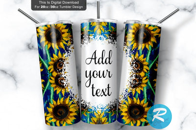 Blue Sunflower 20 oz / 30 oz Tumbler PNG Sublimation Regulrcrative 