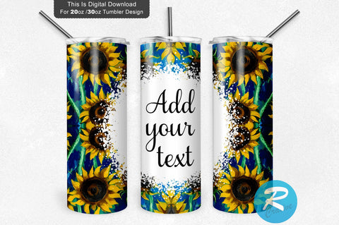 Blue Sunflower 20 oz / 30 oz Tumbler PNG Sublimation Regulrcrative 