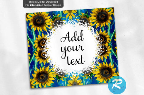 Blue Sunflower 20 oz / 30 oz Tumbler PNG Sublimation Regulrcrative 
