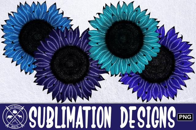 Blue Sunflower Sublimation Bundle|Sublimation PNG Sublimation Last Frontier Design Co. 
