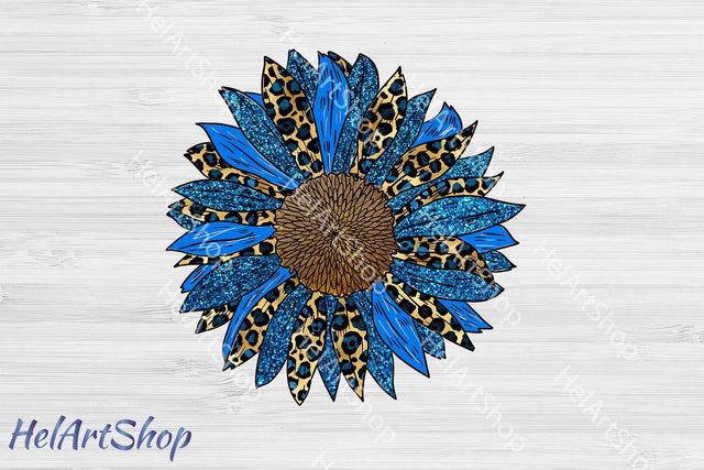 Blue sunflower Sublimation PNG Sublimation _HelArtShop_ 