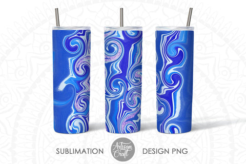 Blue swirl marble, 20 oz Tumbler sublimation SVG Artisan Craft SVG 