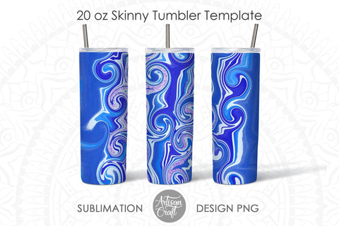 Blue swirl marble, 20 oz Tumbler sublimation SVG Artisan Craft SVG 