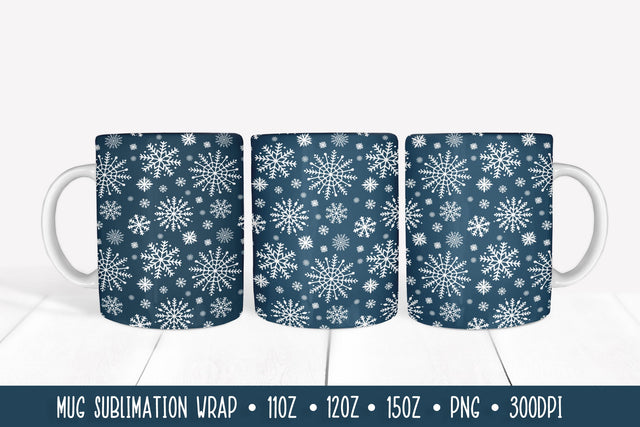 Blue Winter Mug Sublimation Design. Christmas Mug Wrap. Sublimation Vera Fedorova 