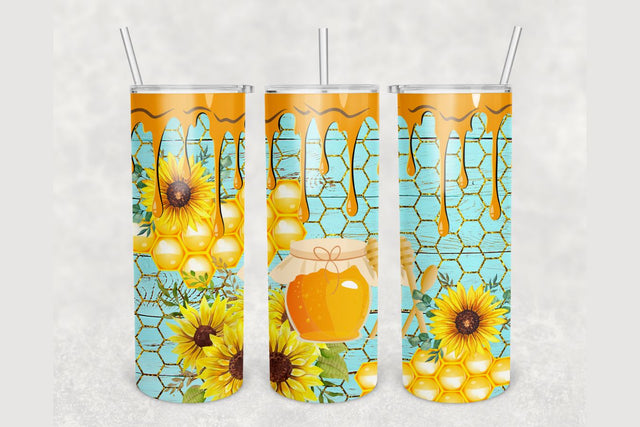 Blue Wood Honeycomb Tumbler sublimation design 20 oz skinny tumbler wrap Sublimation BambinaCreations 