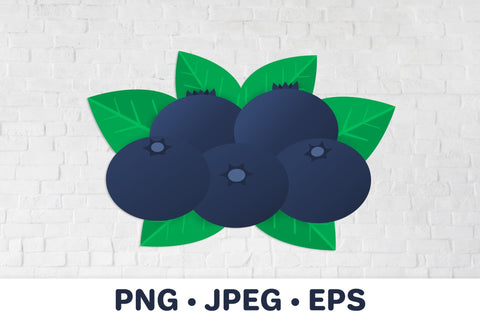 Blueberries with leaves sublimation design. Blueberry PNG Sublimation LaBelezoka 