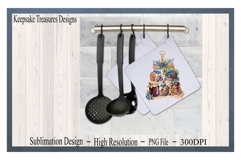 Blueberry Tiered Tray, PNG Sublimation Design, Digital Download, Kitchen Décor, JPEG Printable File Sublimation Keepsake Treasures Designs LLC. 