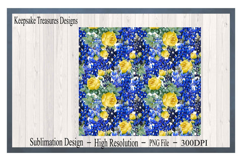 Bluebonnet Tumbler Wrap, 20oz Sublimation Tumbler Wrap, PNG Sublimation Design, Digital Download, PNG Printable Sublimation Keepsake Treasures Designs LLC. 