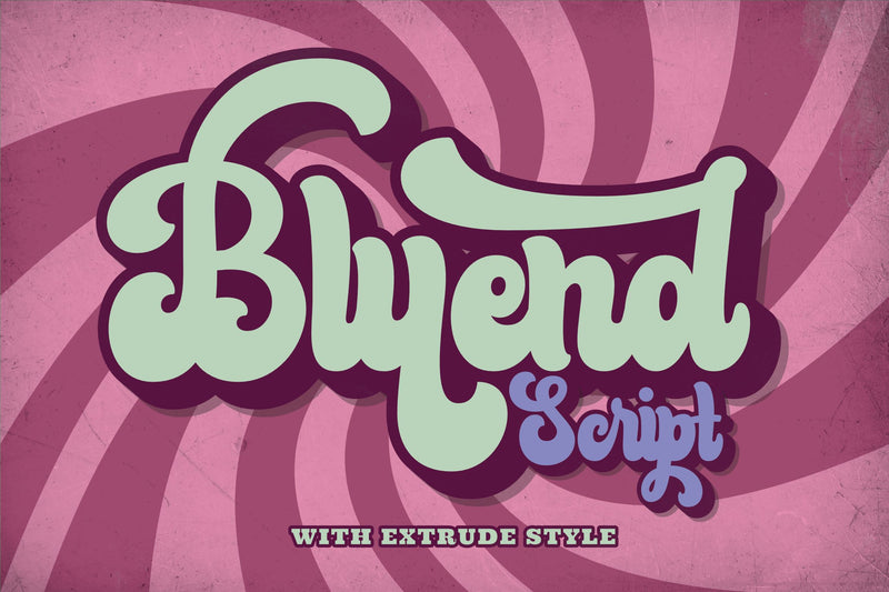 Bluend - Retro Bold Script Font ahweproject 