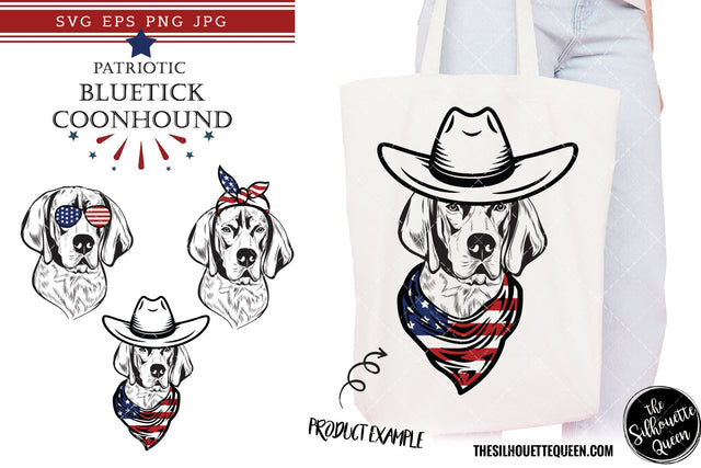 Bluetick Coonhound Dog Patriotic Cut files and Sublimation SVG Loveleen Kaur 