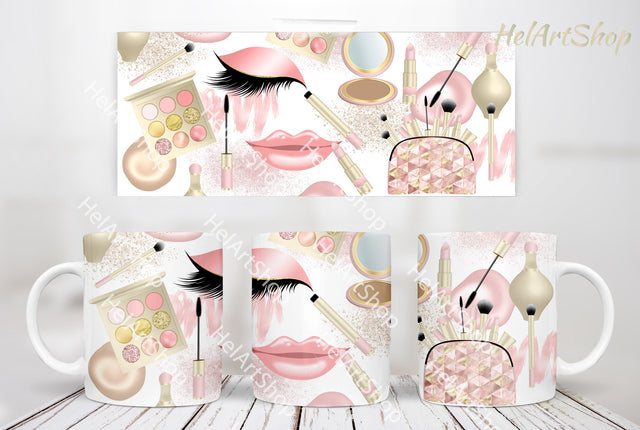 Blush Makeup Mug PNG | Cosmetics Mug Png Sublimation _HelArtShop_ 