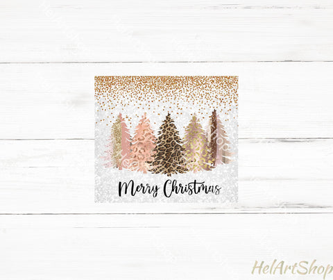 Blush Pink Christmas Trees Tumbler PNG | Sublimation PNG Sublimation _HelArtShop_ 