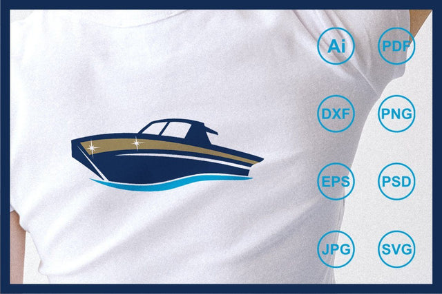 Boat design illustration SVG Leamsign Studio 