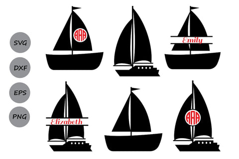 Boat Monogram| Sailboat SVG Cut Files SVG CosmosFineArt 