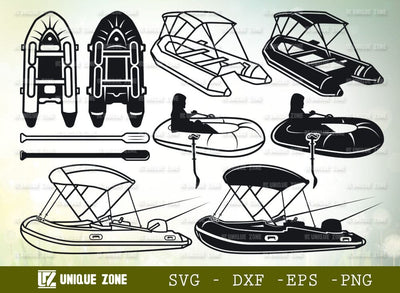 Boat SVG Bundle, Rafting Svg, Raft Svg, Rubber Boat Svg, Boat Svg, Lifeboat Svg, Lake Svg, Kayak Svg, Water Vehicles Svg SVG Unique Zone 