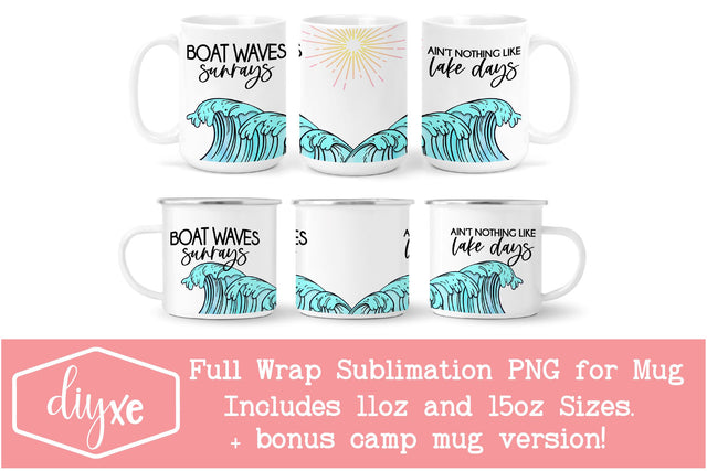 Boat Waves | Summer Mug Png Sublimation DIYxe Designs 