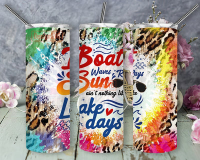 Boat Waves Sun Rays Lake Days Tumbler, 20oz Skinny Tumbler, Tumbler Sublimation, Boat Tumbler PNG, Boat Tumbler Wrap, Digital Download Sublimation DesignSVG 