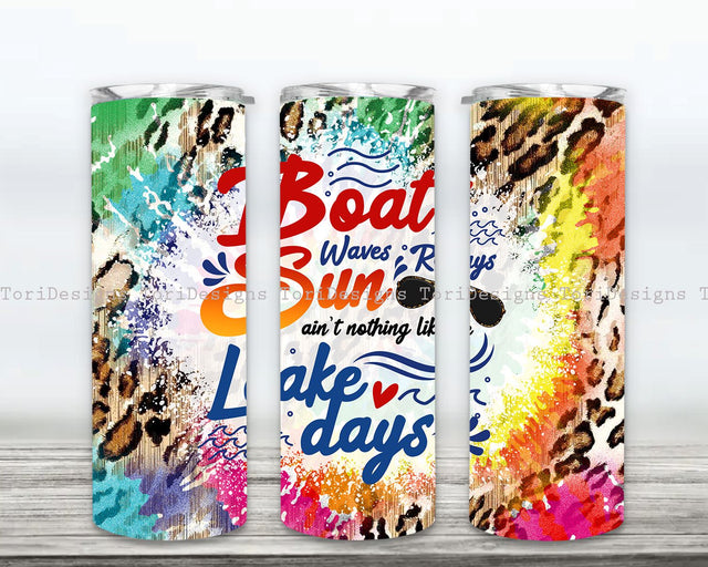 Boat Waves Sun Rays Lake Days Tumbler, Boat Waves Sun Rays Lake Days 20oz Skinny Tumbler, Boat Tumbler Sublimation Sublimation ToriDesigns 