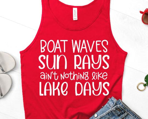 Boat Waves Sun Rays SVG - Boating Quote - Lake Life SVG She Shed Craft Store 