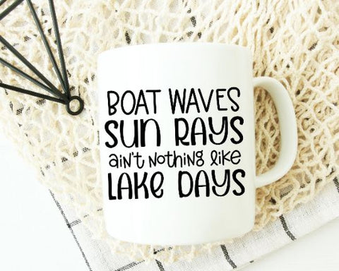 Boat Waves Sun Rays SVG - Boating Quote - Lake Life SVG She Shed Craft Store 