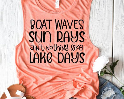 Boat Waves Sun Rays SVG - Boating Quote - Lake Life SVG She Shed Craft Store 