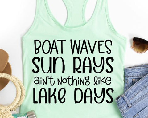 Boat Waves Sun Rays SVG - Boating Quote - Lake Life SVG She Shed Craft Store 