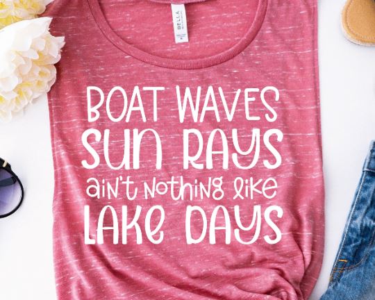 Boat Waves Sun Rays SVG - Boating Quote - Lake Life SVG She Shed Craft Store 