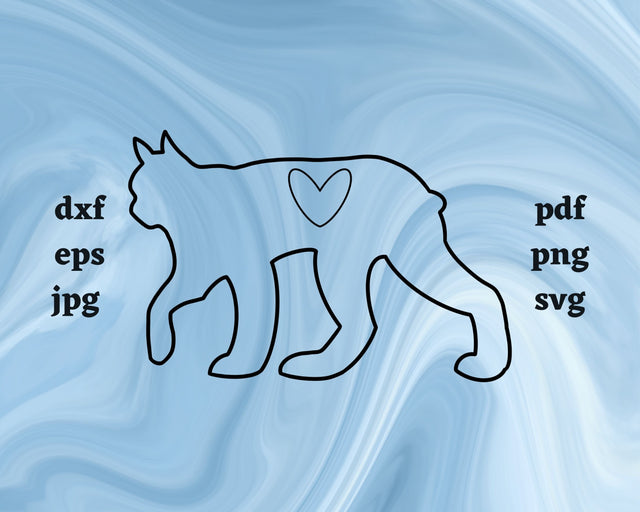 Bobcat Heart SVG Cut File SVG Northern Light SVG 