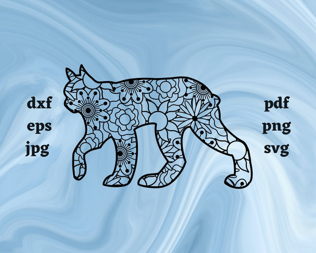Bobcat Mandala SVG Cut File SVG Northern Light SVG 