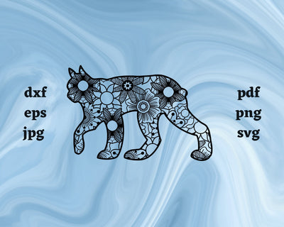 Bobcat Mandala SVG Cut File SVG Northern Light SVG 