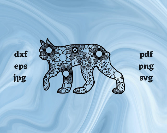 Bobcat Mandala SVG Cut File SVG Northern Light SVG 