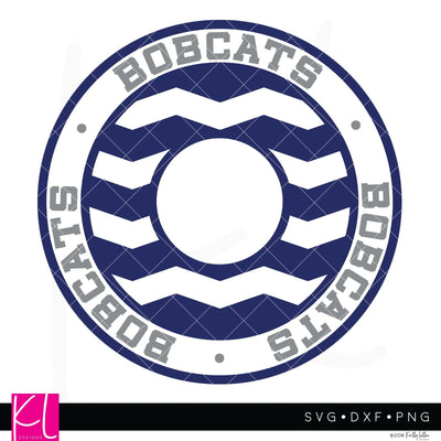 Bobcats Chevron Monogram Frame SVG Kelly Lollar Designs 