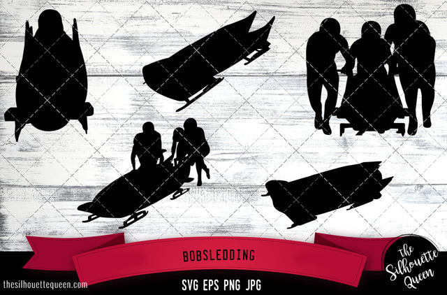 Bobsledding Silhouette Vector SVG SVG Loveleen Kaur 