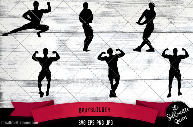 Bodybuilder Silhouette Vector SVG SVG Loveleen Kaur 