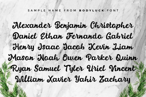 Bodyluck - Bold Script Font Font Ibey Design 