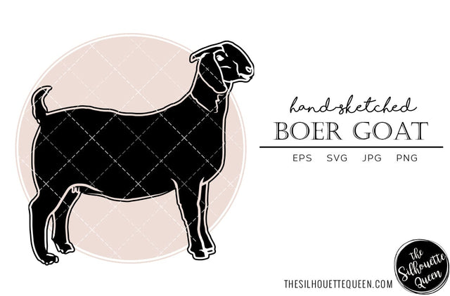 Boer Goat Sketch Vector SVG Loveleen Kaur 