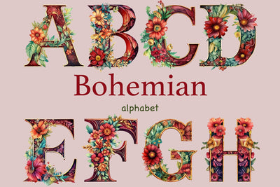 Bohemian Alphabet | Wedding Clipart Bundle SVG GlamArtZhanna 
